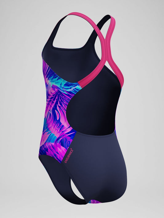 Dsiney Kidz - Speedo Pink Print Powerback One Piece Swimsuit image 2