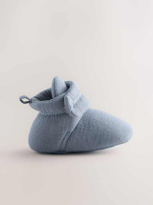 Blue Muslin Wrap Baby Slipper Boots (0-18mths) image 2