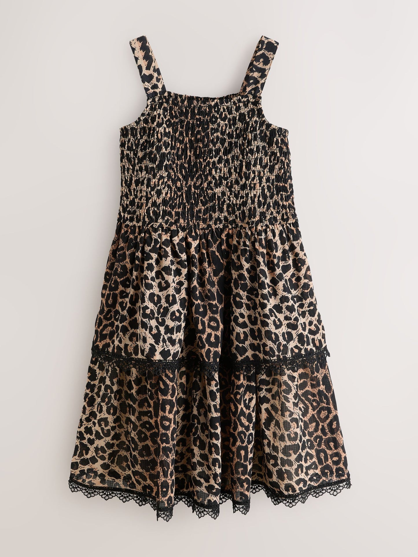 smALLSAINTS Leopard Shirred Tiered Dress image 10