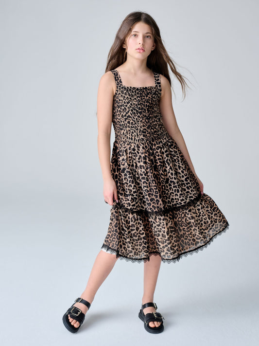 Dsiney Kidz - smALLSAINTS Leopard Shirred Tiered Dress image 2