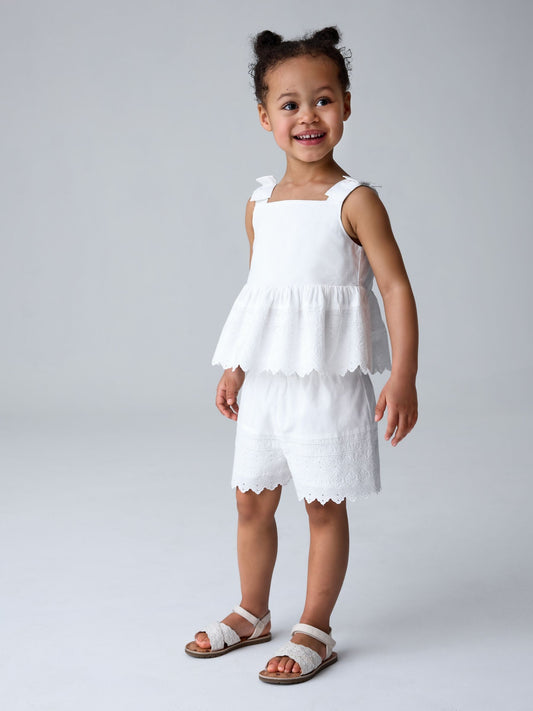 Dsiney Kidz - smALLSAINTS White Broderie Top and Short Younger Set image 2