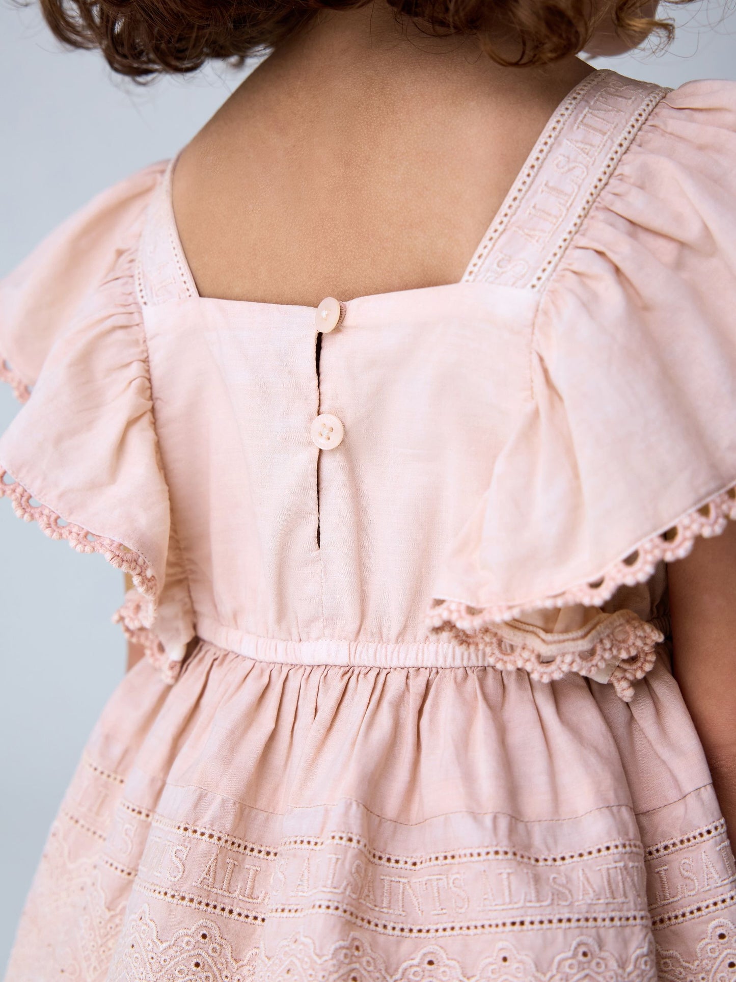 smALLSAINTS Light Pink Broderie Tiered Younger Dress image 6