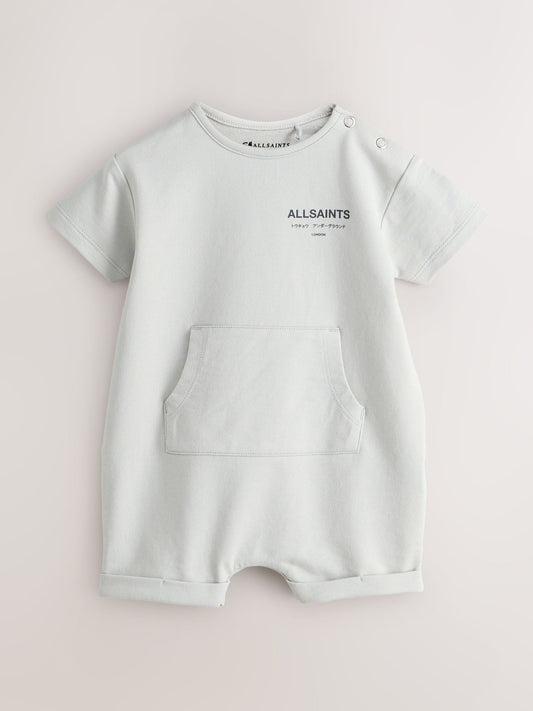 smALLSAINTS Light Grey Underground Short Sleeve Baby Boys Romper and Hat Set image 2