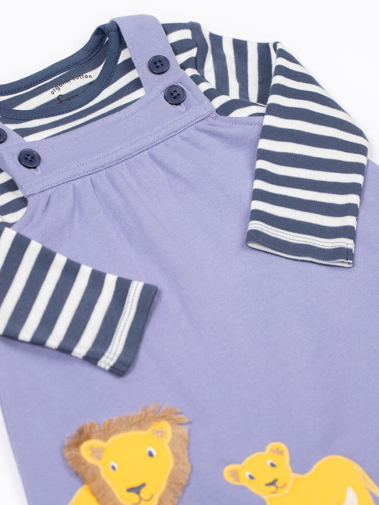 Dsiney Kidz - Frugi Purple Pippa Pinafore Outfit Dress image 2