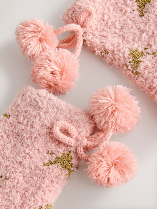 Pink Moon and Star Cosy Ankle Socks image 3