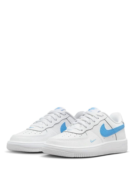 Nike White/University Blue Junior Air Force 1 Trainers image 2