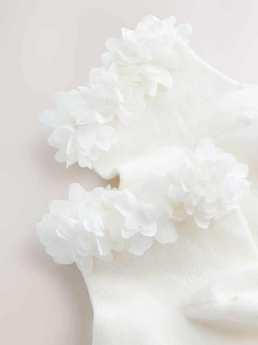 Ivory Cream 2 Pack Cotton Rich Bridesmaid Ankle Socks image 2