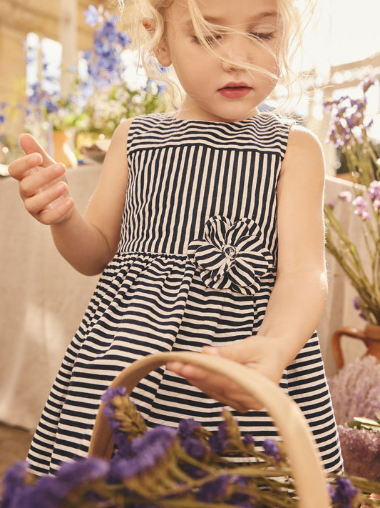 Dsiney Kidz - Navy Stripe Corsage Prom Dress (3mths-8yrs) image 2