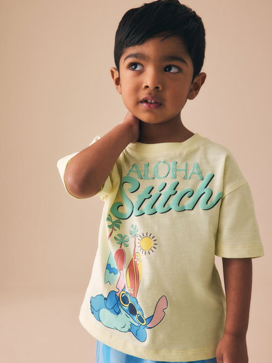 Dsiney Kidz - Yellow Lilo & Stitch T-Shirt and Shorts Set (6mths-8yrs) image 2