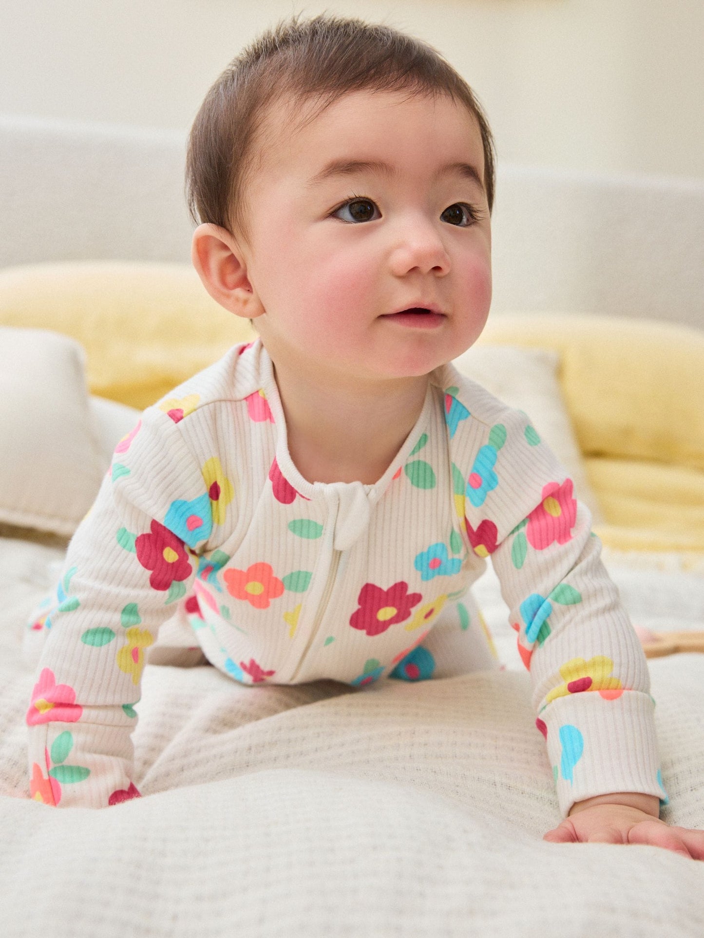 Yellow Two Way Zip Baby Sleepsuits 4 Pack (0mths-2yrs) image 8