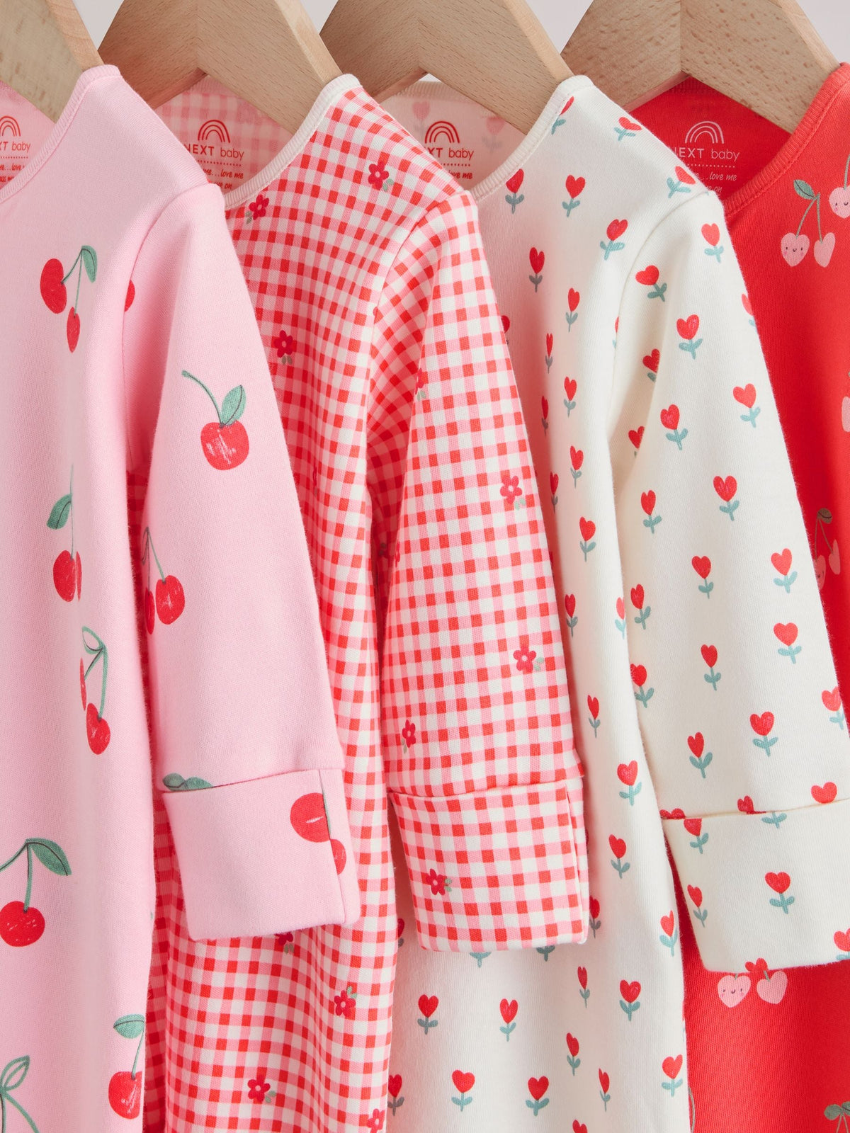 Dsiney Kidz - Red/Pink Two Way Zip Baby Sleepsuits 4 Pack (0mths-3yrs) image 8