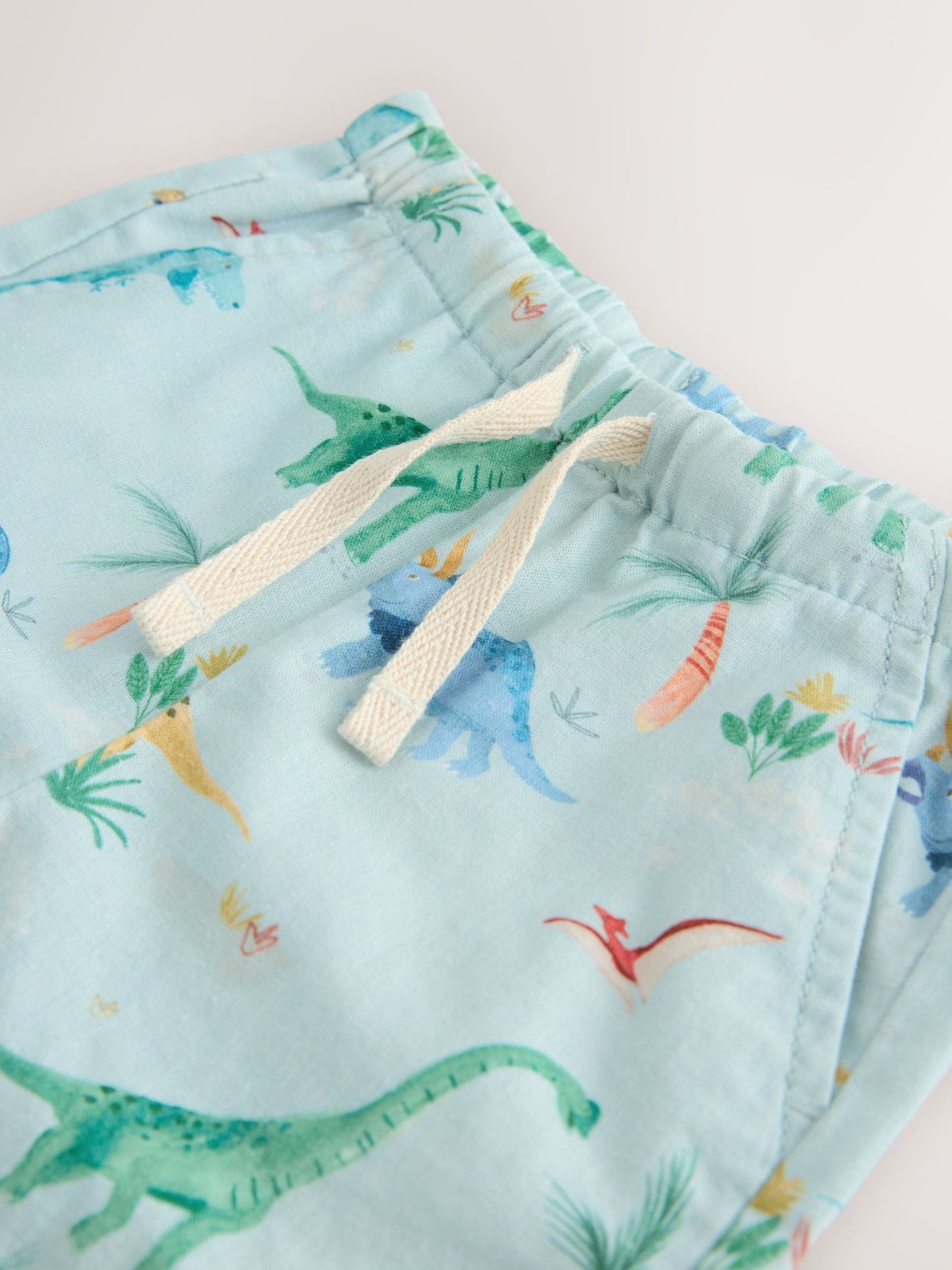 Dsiney Kidz - Blue Dino Print Linen Blend Pull On Shorts (3mths-7yrs) image 8