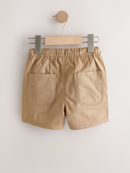 Navy/Chambray/Tan/White/Blue Pull On Shorts 5 Pack (3mths-7yrs) image 2