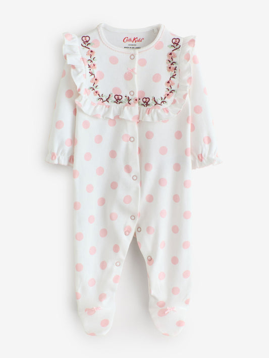Pink/White Cath Kidston Baby Sleepsuits 3 Pack image 2