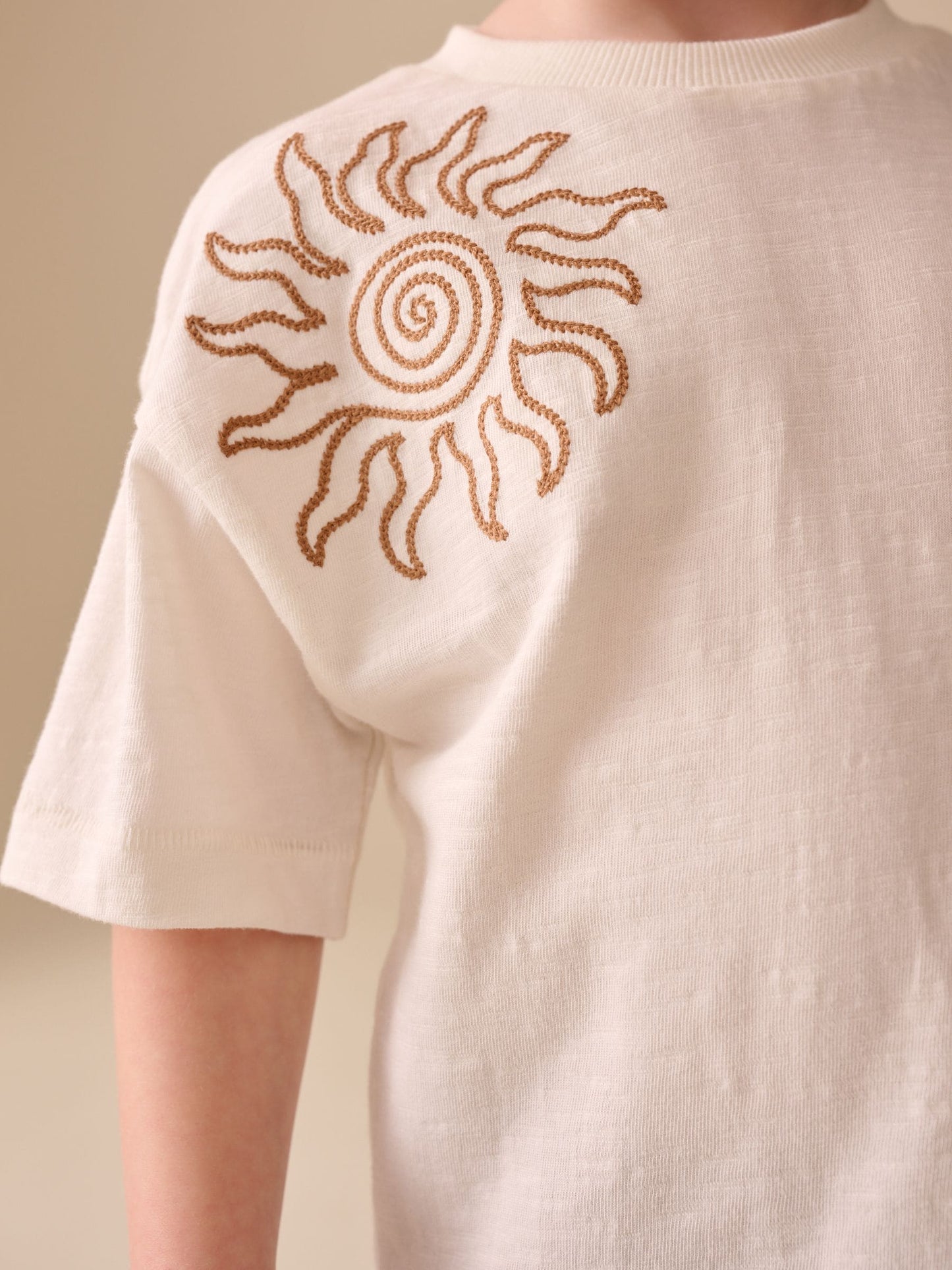 Ecru Palms Embroidery Short Sleeve T-Shirt and Shorts Set (3mths-7yrs) image 5
