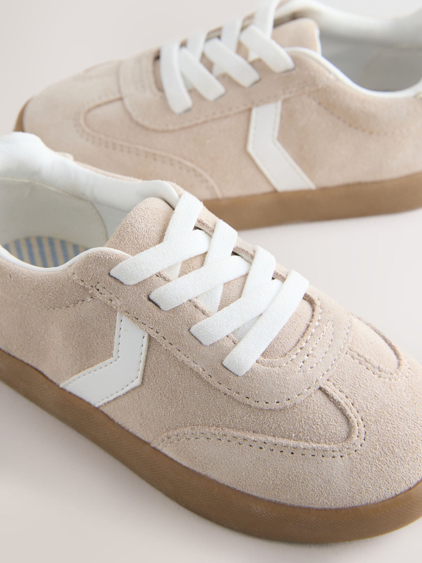 Neutral Elastic Lace Retro Trainers image 6