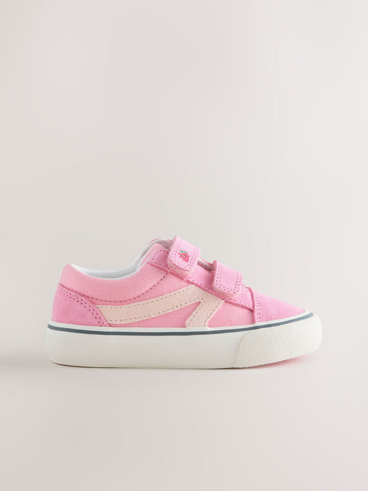 Pink/White Standard Fit (F) Touch Fastening Trainers image 2