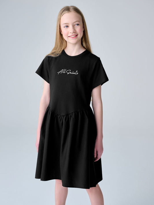 Dsiney Kidz - smALLSAINTS Black Logo Chevron T-Shirt Dress image 2
