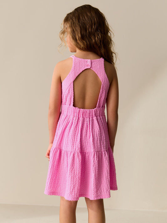 Dsiney Kidz - Pink Strappy Crinkle Summer Dress (3-16yrs) image 2