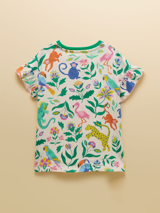 Dsiney Kidz - Joules Girls' Waverley Cream Frill Sleeve T-Shirt image 2