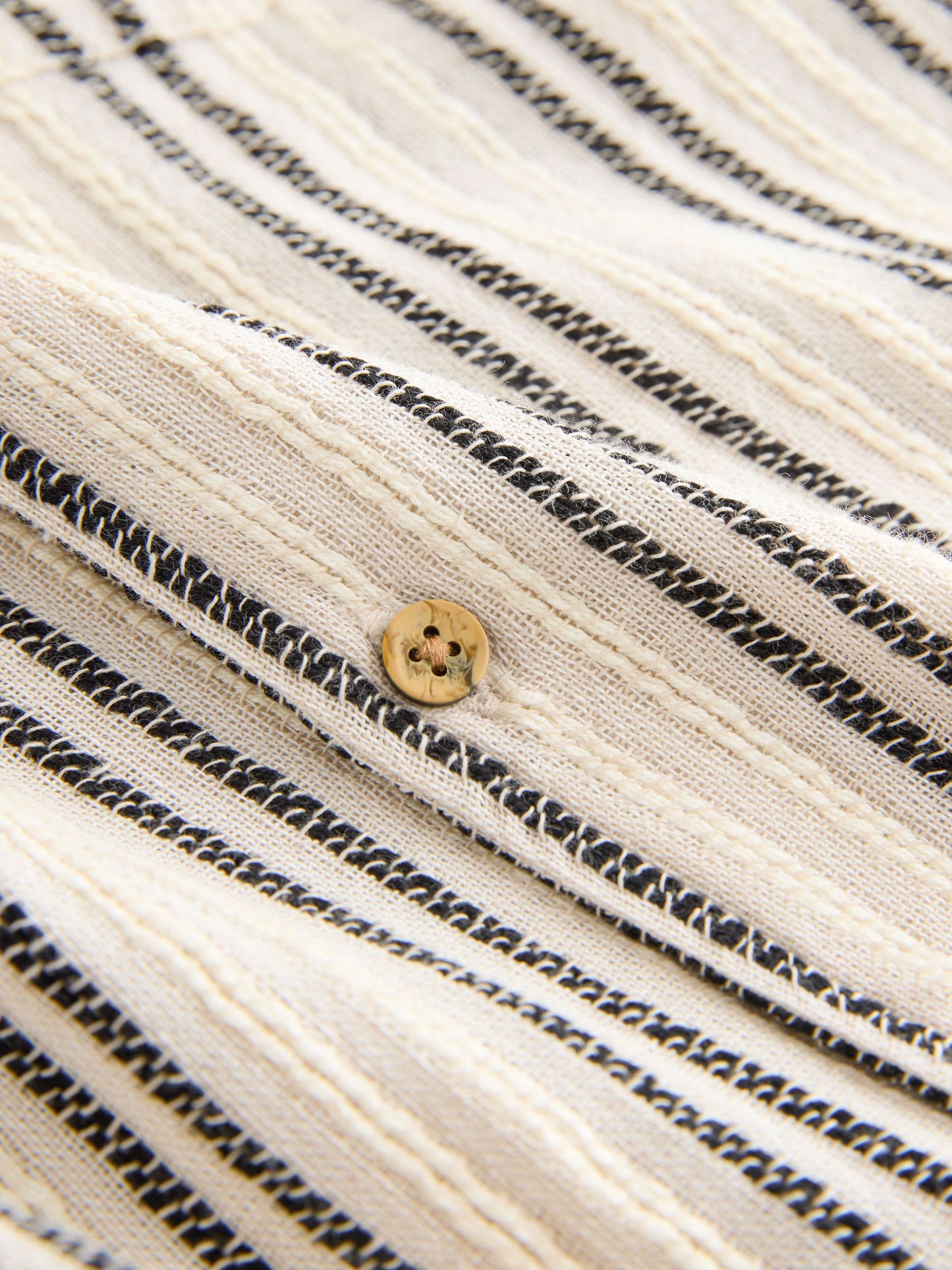 Dsiney Kidz - Black/Cream Short Sleeve Textured Stripe Revere Shirt (3-16yrs) image 8