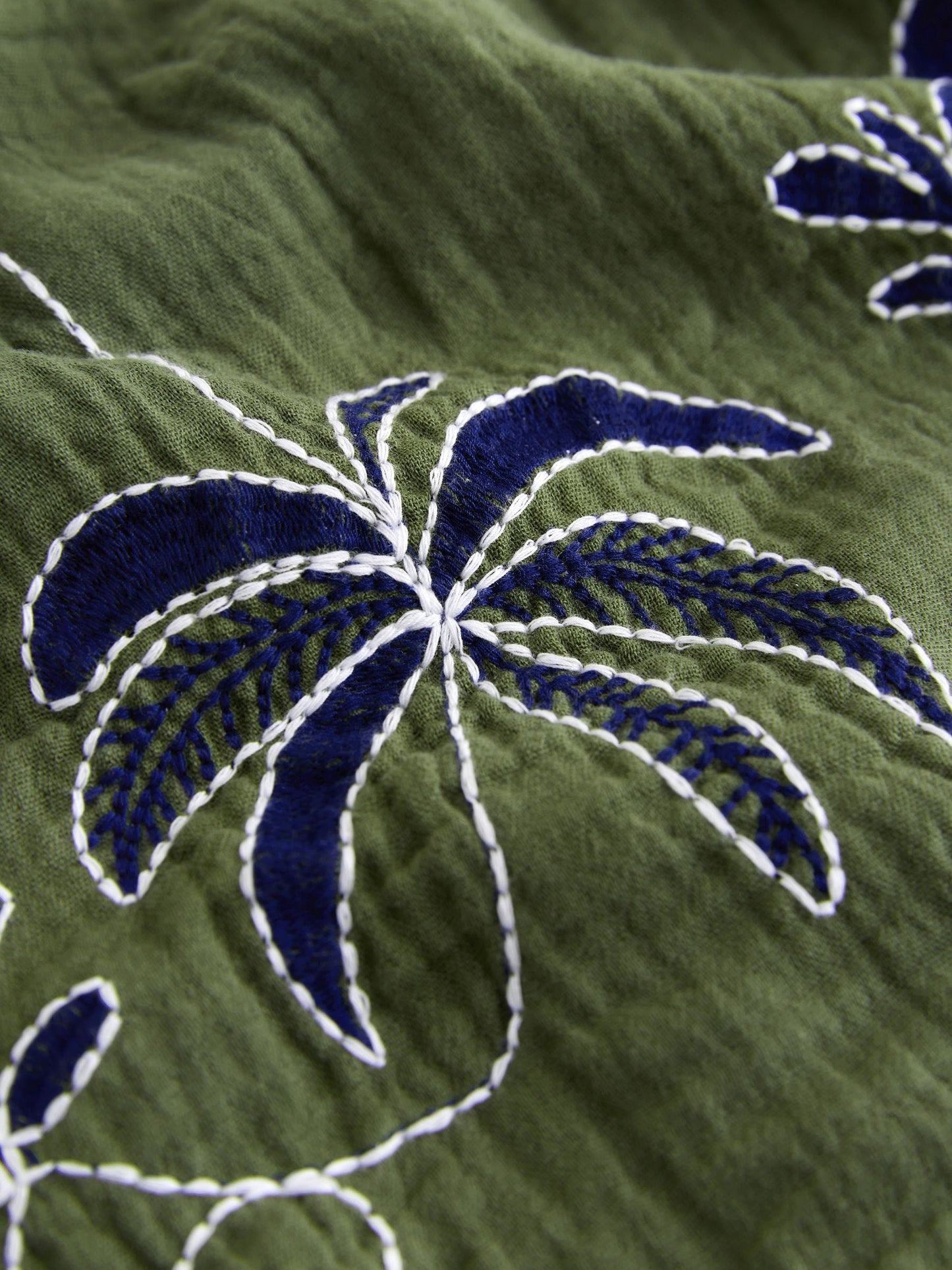 Dsiney Kidz - Khaki Green All Over Embroidery Short Sleeve Revere Collar Shirt (3-16yrs) image 8