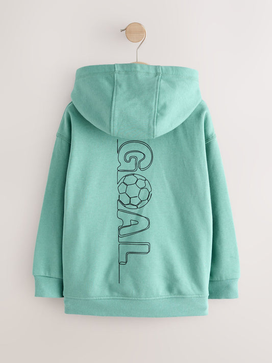 Mint Green Football Older Boys Graphic Print Hoodie (3-16yrs)