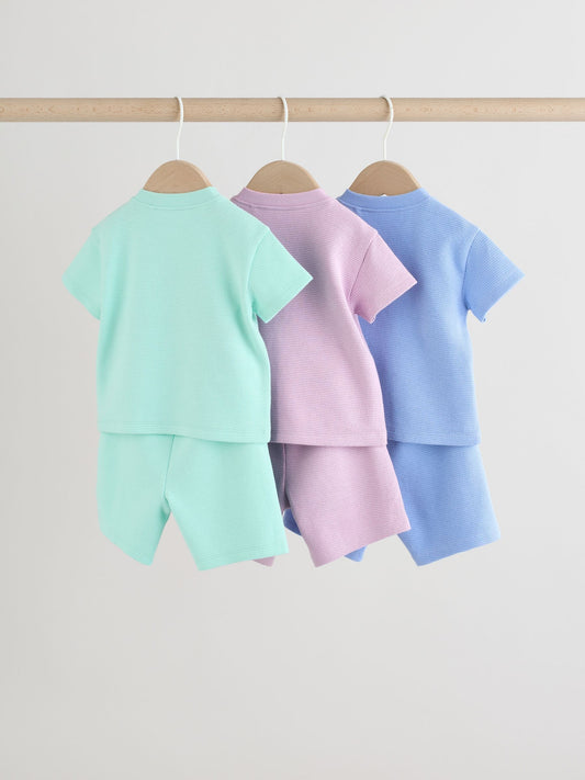 Blue/Lilac/Green Tops and Shorts 6 Piece Baby Set (0mths-2yrs) image 2