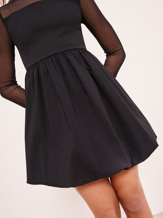 Dsiney Kidz - Lipsy Black Mesh 2-In-1 Puff Hem Dress (5-16yrs) image 2