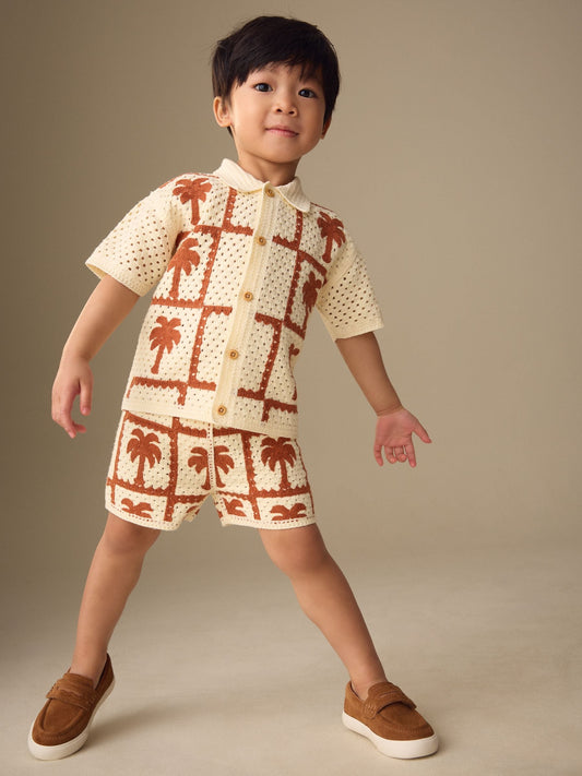 Rust Brown Crochet Palm Tree Set (12mths-7yrs) image 2