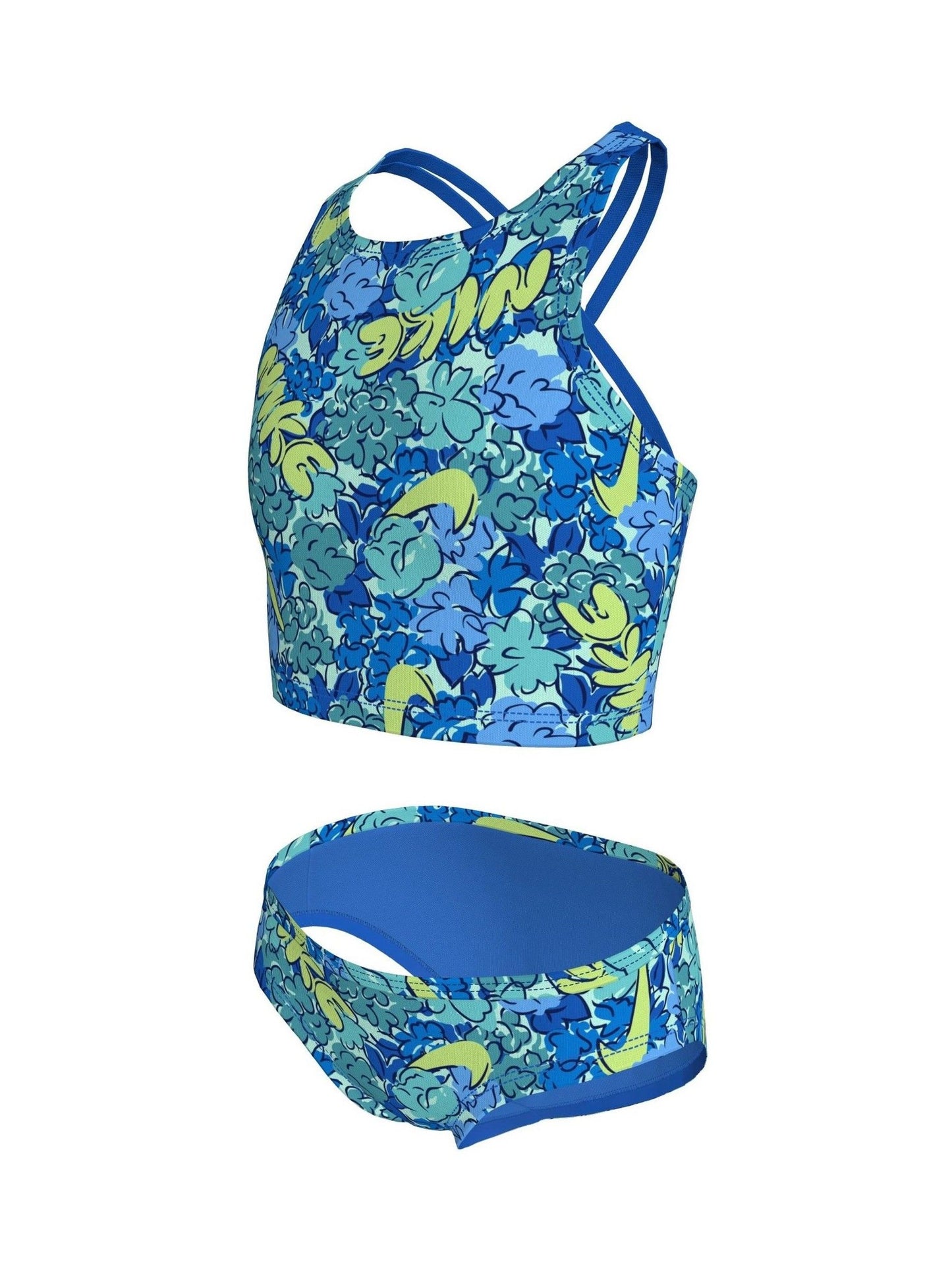Dsiney Kidz - Nike Blue Doodle Floral Spiderback Midkini Bikini Set image 3