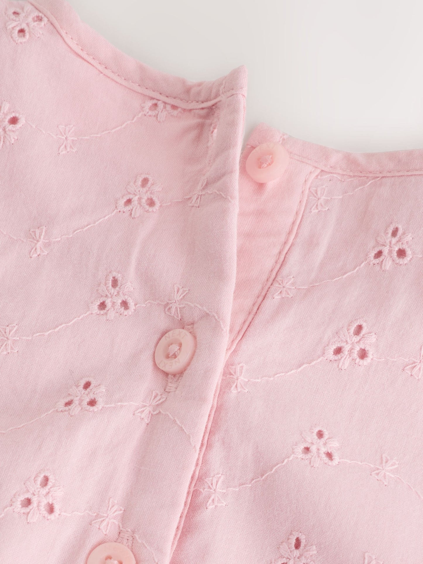 Pink Broderie Baby Romper (0mths-2yrs) image 7