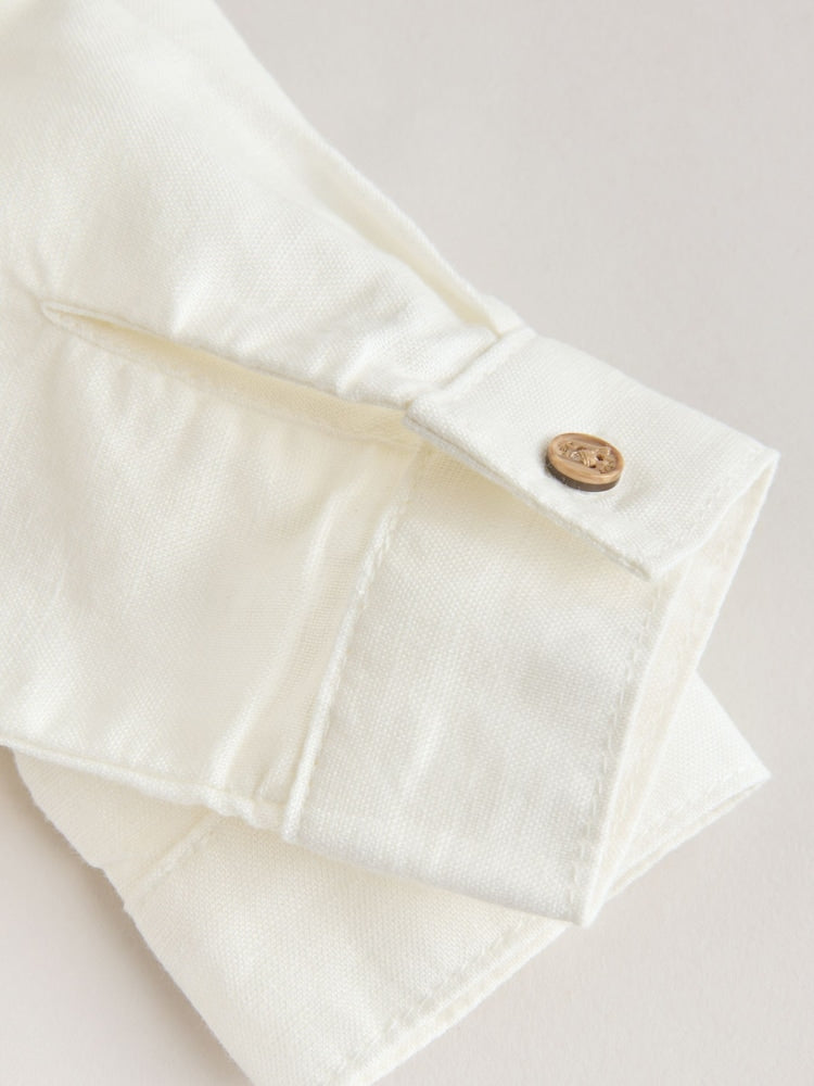 White/Orange Stripe Shirt and Trousers Baby Set (0mths-3yrs)