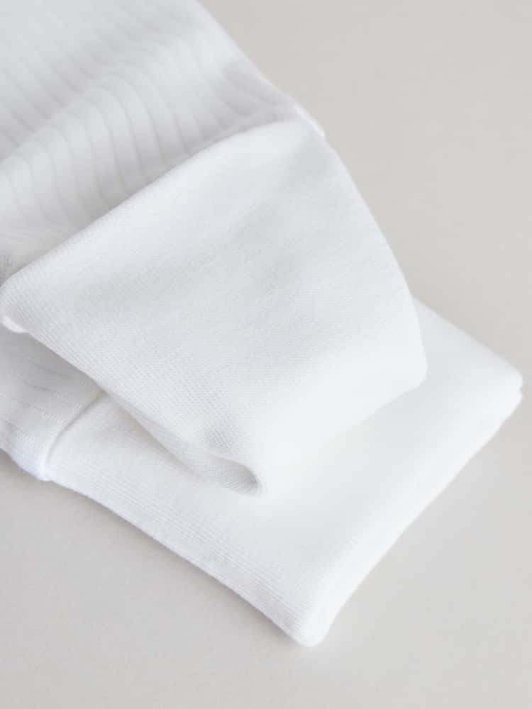 White 100% Cotton Two Way Zip Baby Footless Sleepsuits 3 Pack (0mths-2yrs)