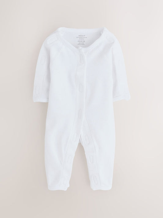White Baby Premature Sleepsuit 6 Piece Set (0-0mths)