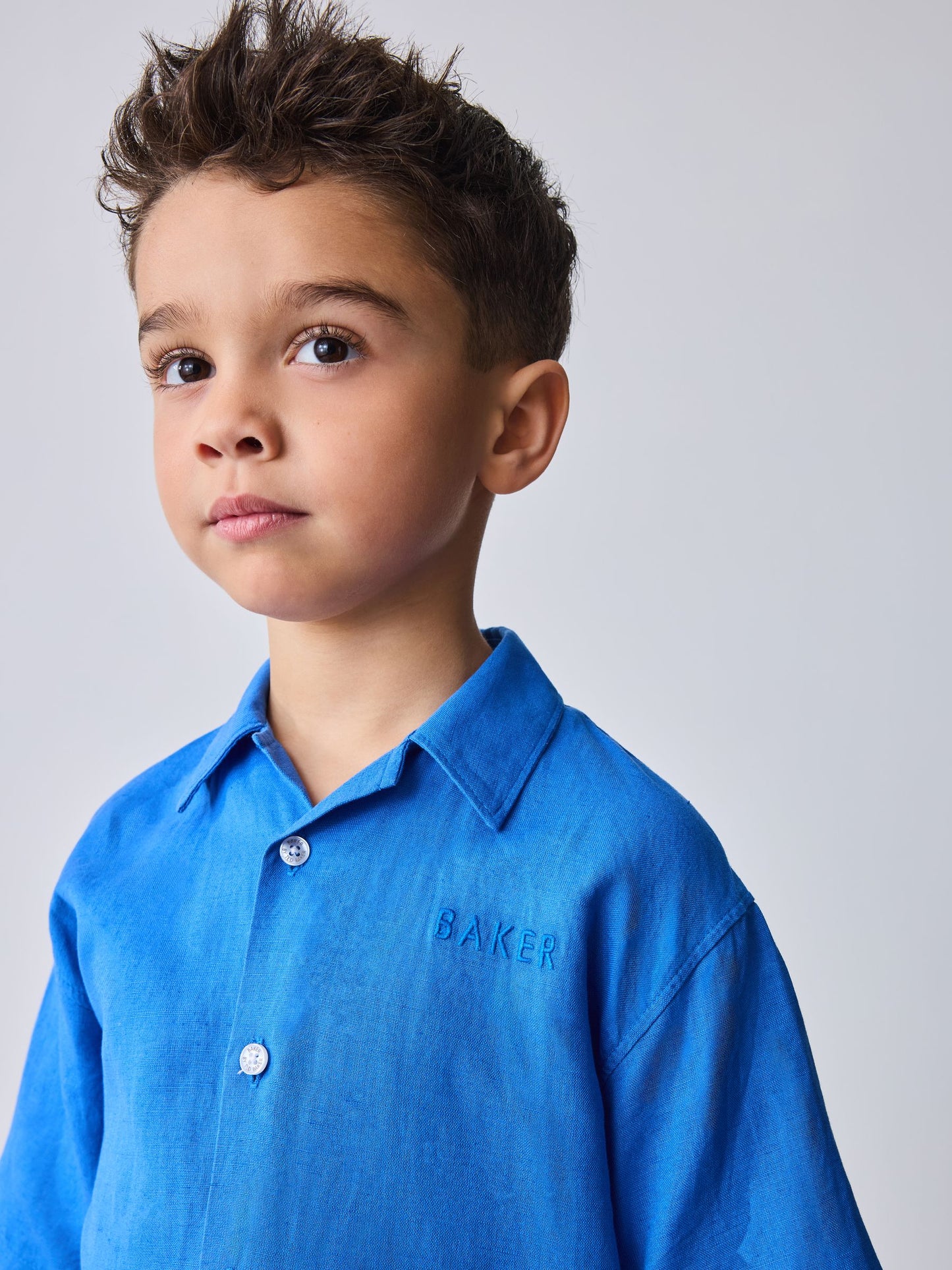 Dsiney Kidz - Baker by Ted Baker Blue Linen Shirt and Shorts Set image 8