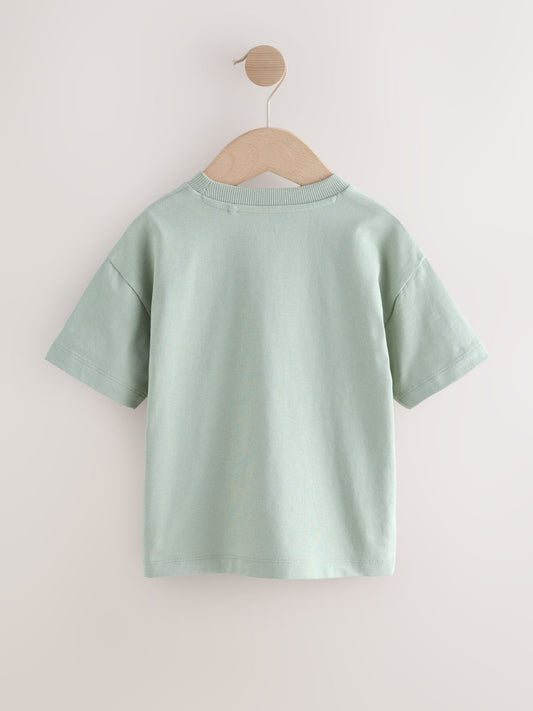 Green Giraffe Short Sleeve Small Graphic T-Shirt (3mths-7yrs) image 2