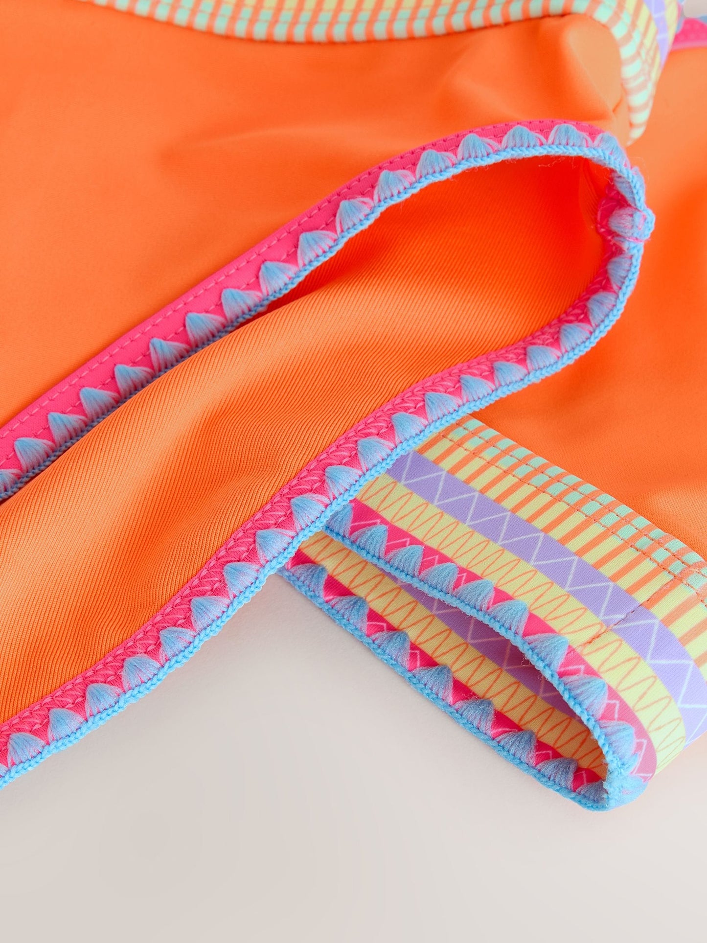 Orange Embroidered Triangle Bikini (8-16yrs) image 7