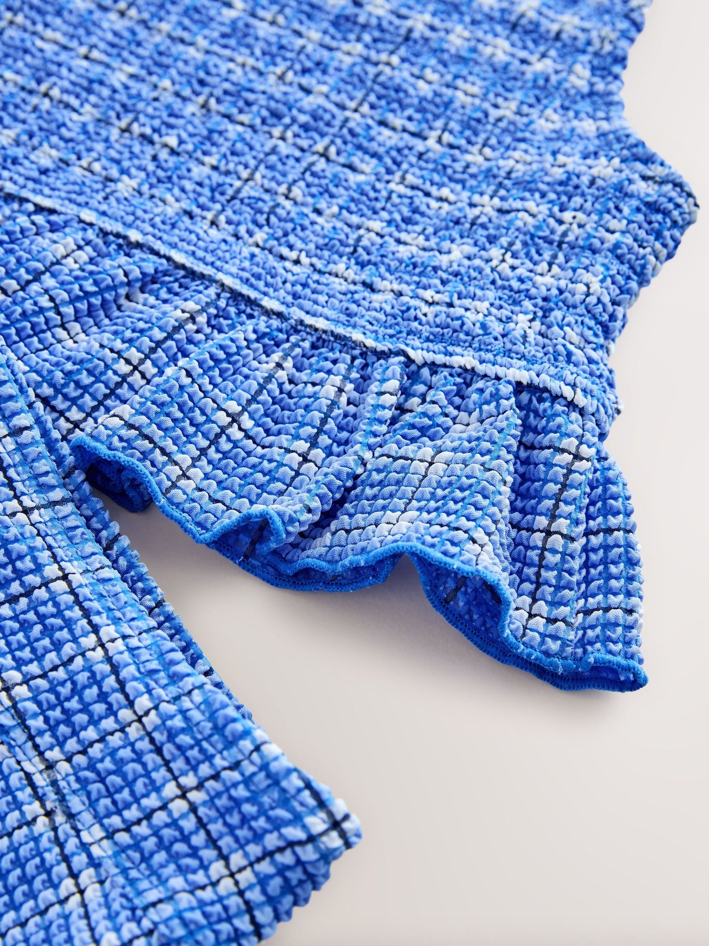 Dsiney Kidz - Blue Gingham Texture Crop Top And Shorts Set (3-16yrs) image 5