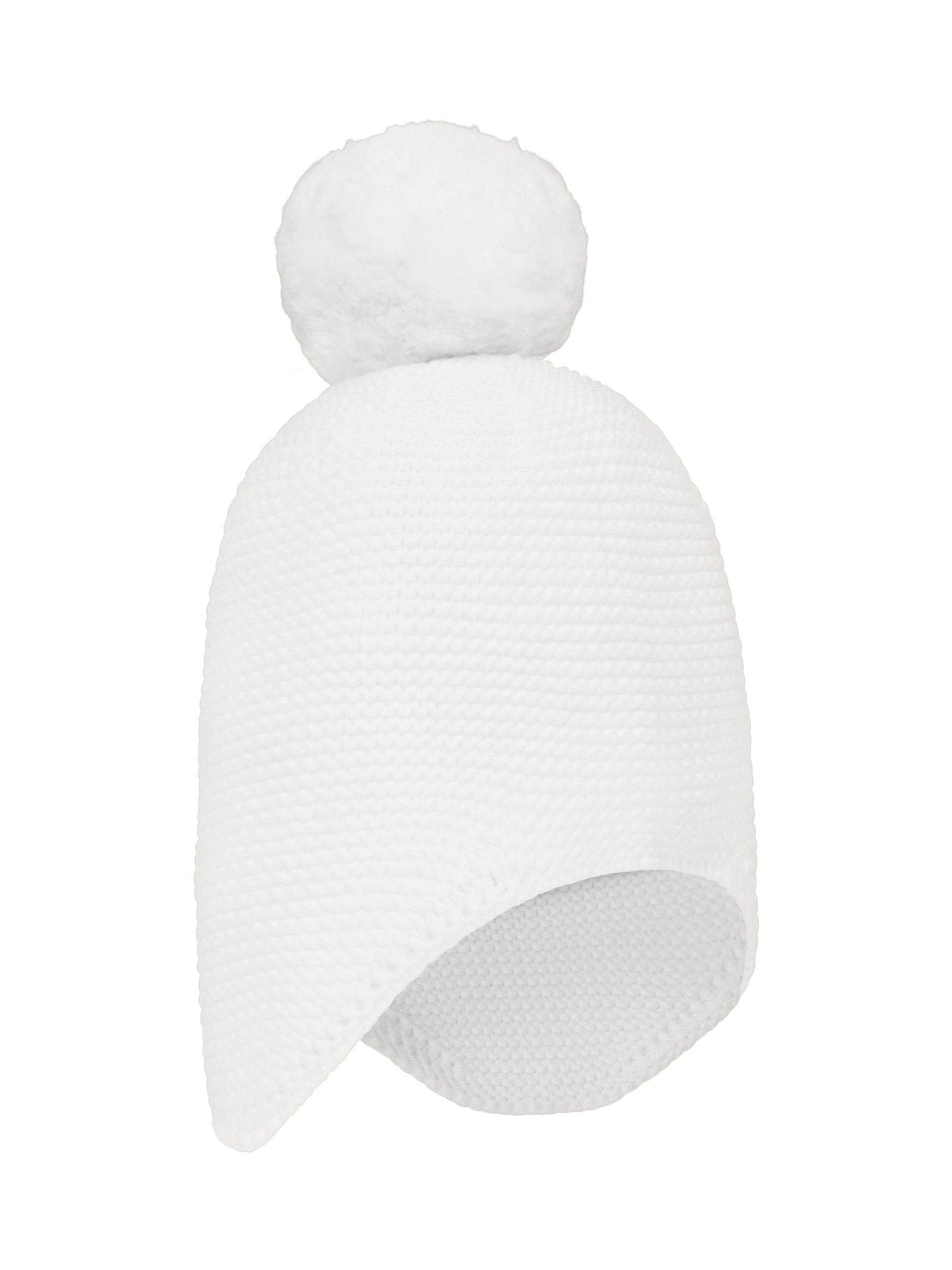 Emile Et Rose White Kenton Knitted Hat With Ear Flaps & Pom-Pom image 3