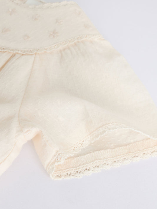 White Woven Baby Top and Shorts 2 Piece Set (0mths-2yrs) image 3