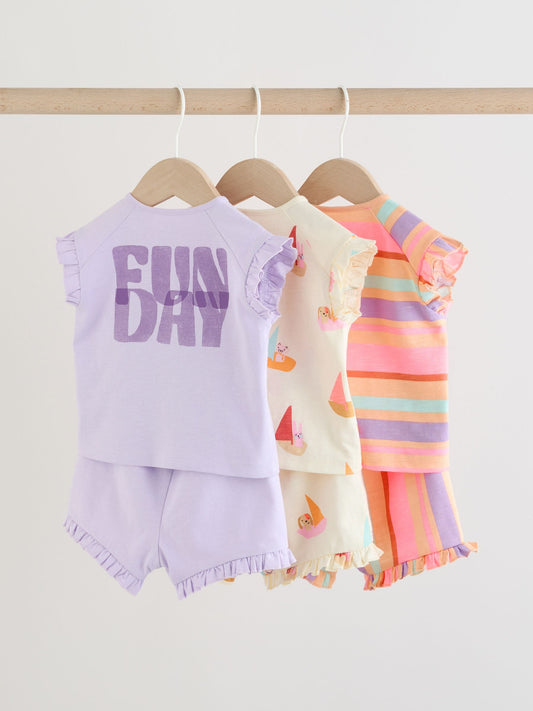 Bright Summer Short Sleeve Top and Shorts Baby Set 6 Piece (0mths-2yrs) image 2