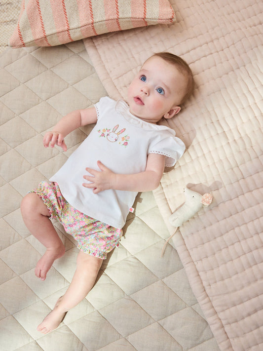 Dsiney Kidz - White Bunny Short Sleeve Baby Top and Short Set 2 Piece (0mths-2yrs) image 2