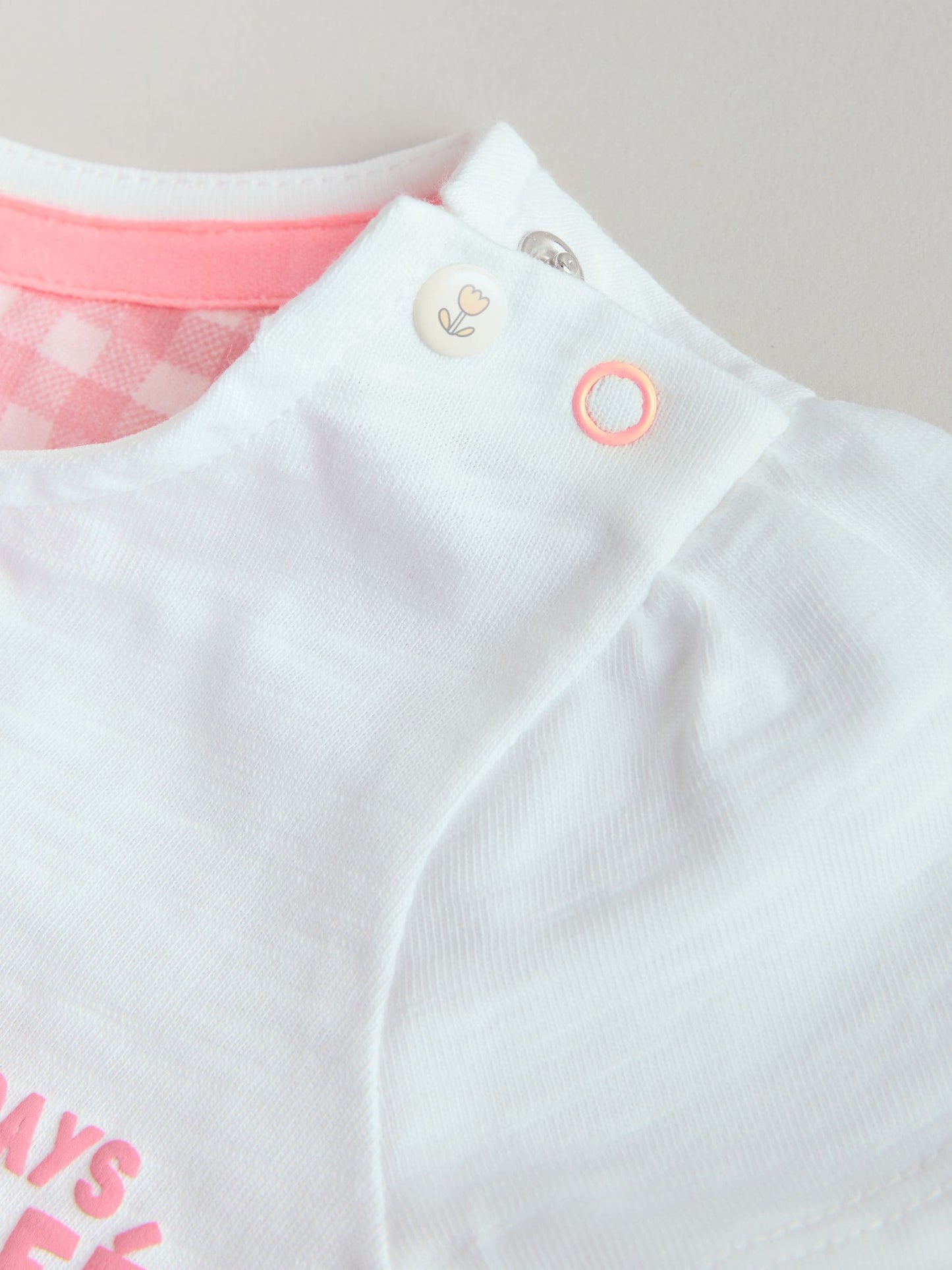 White Pink Bunny Short Sleeve Baby Tops and Wide Leg Leggings Set 2 Piece (0mths-2yrs) image 8