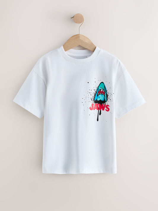 Disney Kidz - White Back Print Jaws T-Shirt (3-12yrs) image 1