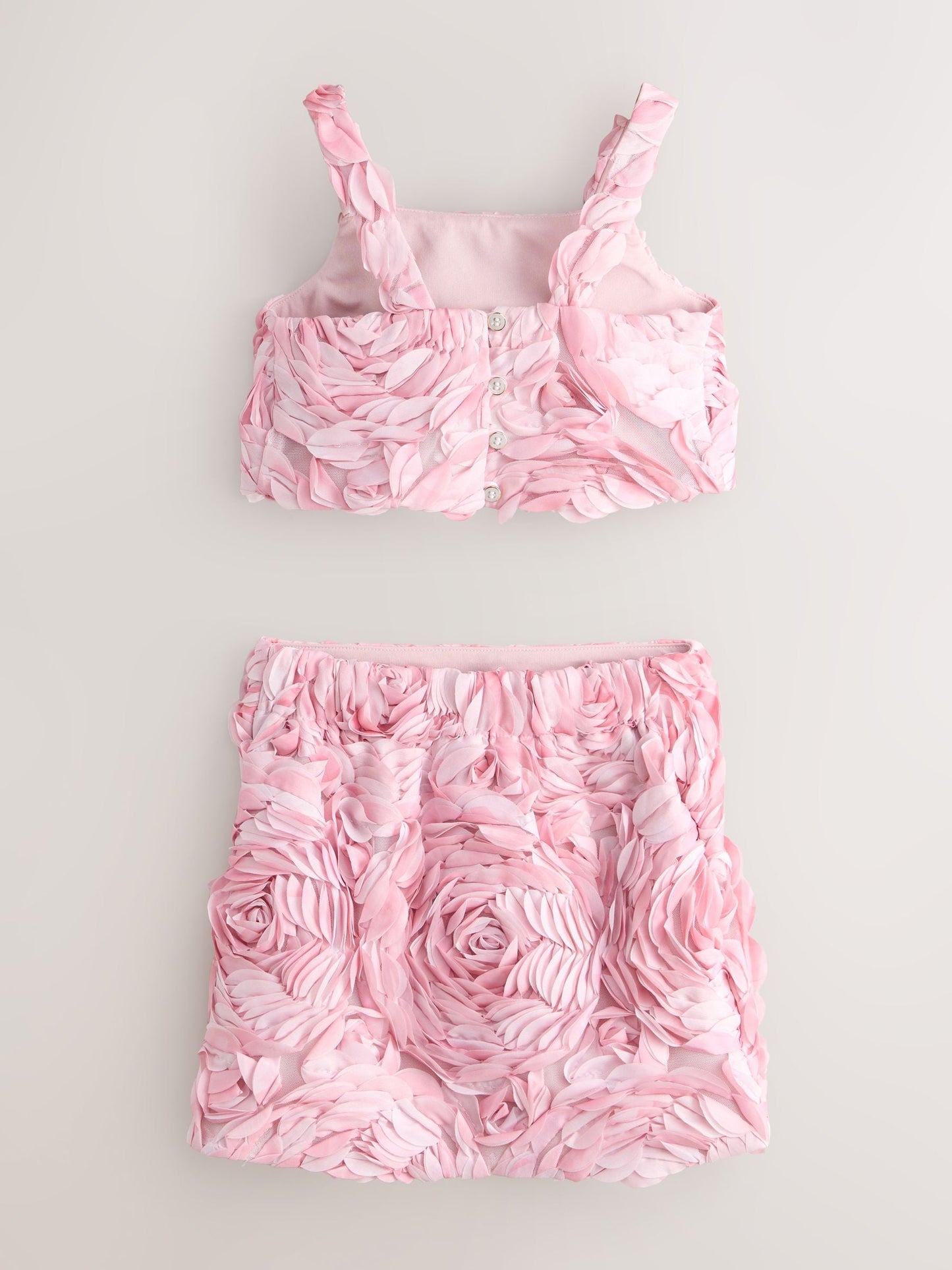 Dsiney Kidz - Baker by Ted Baker 3D Textured Floral Top & Skirt 2 Piece Set image 8