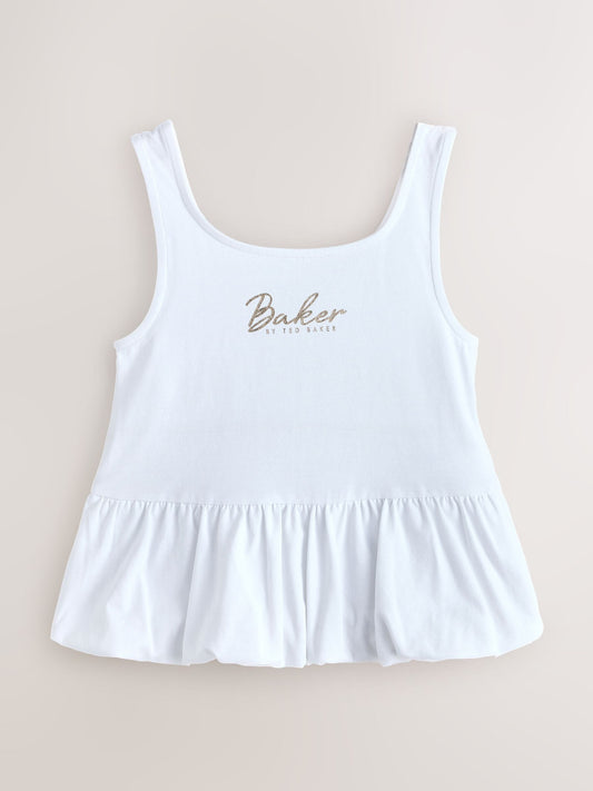 Baker by Ted Baker 3 Pack Bubble Hem Pink/Black/White Vest Tops image 2
