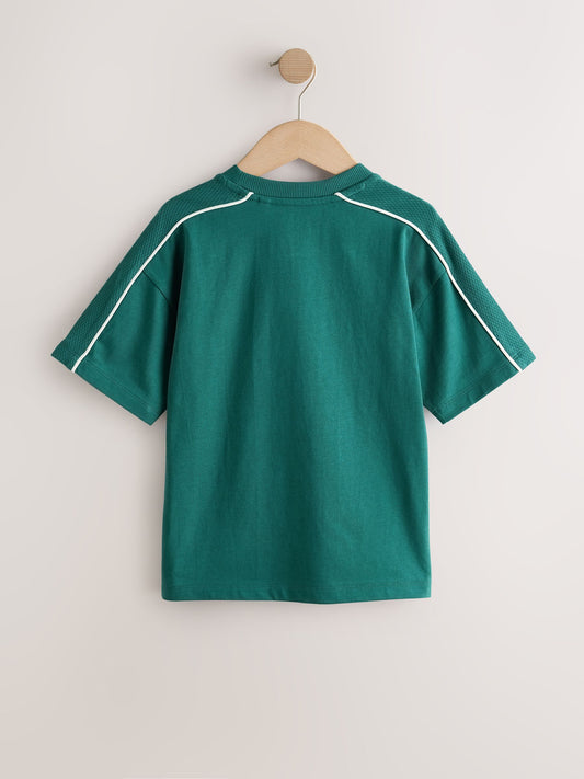Dsiney Kidz - Green Piping Short Sleeve Graphic T-Shirt (3-16yrs) image 2