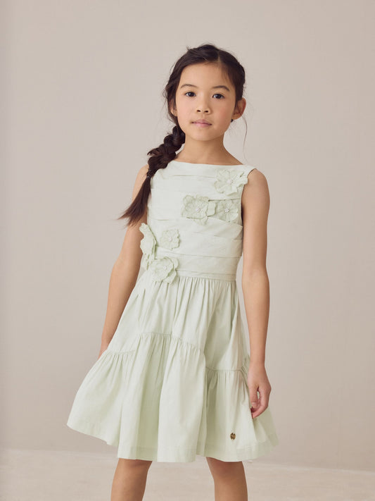 Dsiney Kidz - Laura Ashley Mint Green Layered Flower Embelished Dress image 2