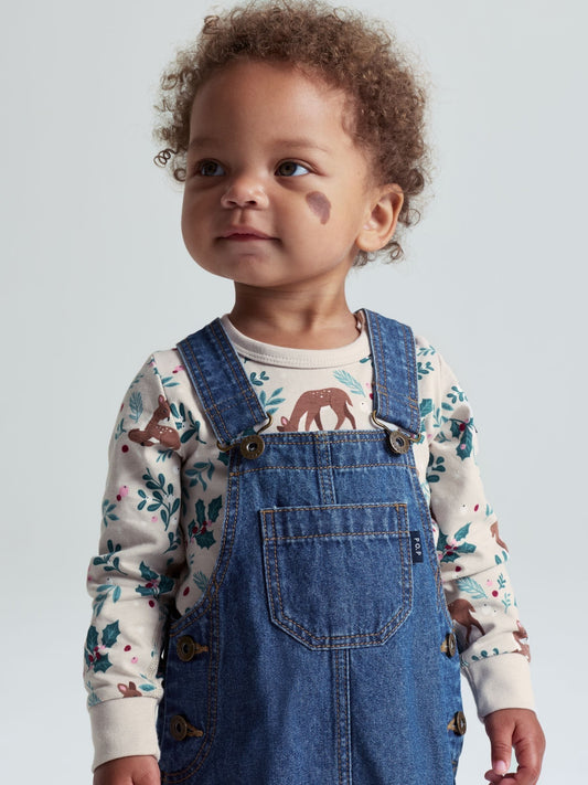 Dsiney Kidz - Polarn O. Pyret Blue Cotton Denim Dungaree Dress image 2